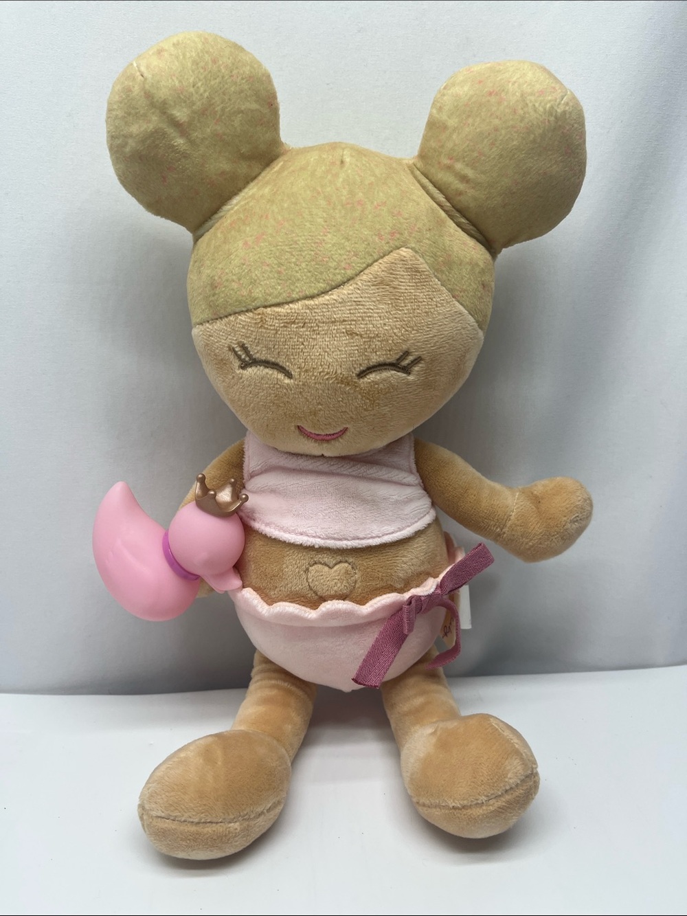 Lullababy Bath Plush Baby Doll with Pink Outfit and Pacifier